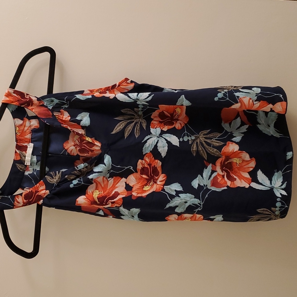 Olive Tree Sleeveless Floral Blouse